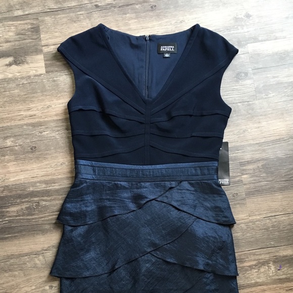 Adrianna Papell Dresses & Skirts - Adrianna Papell Navy Ruffle Dress